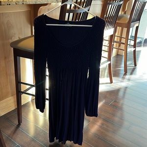 Plum colored knit, empire style dress